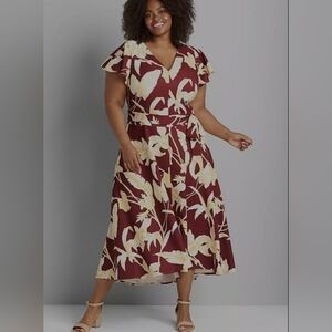 Lane Bryant Lena Short Sleeve High-Low Midi Dress